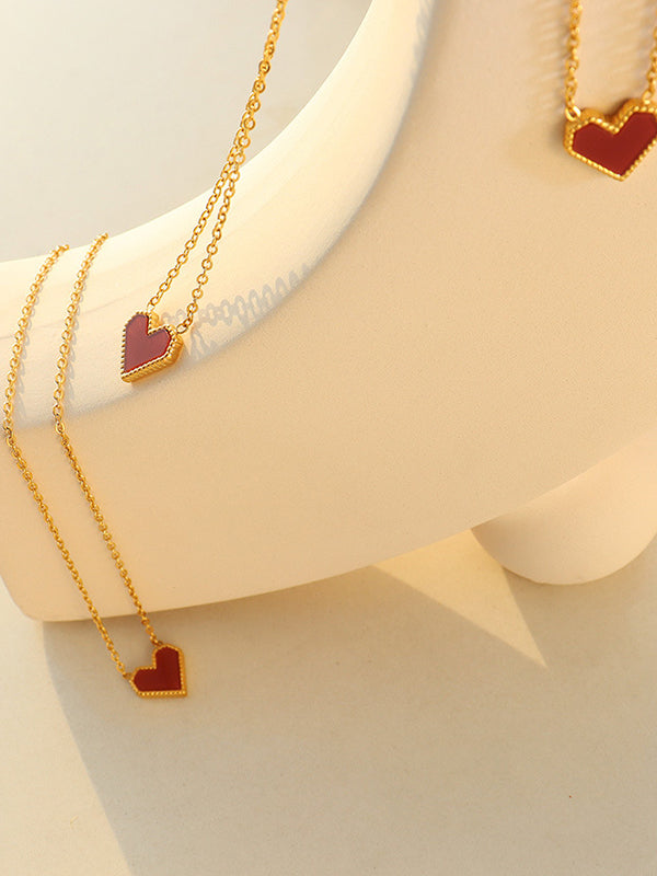 Simple  Geometric Heart Shape Necklaces Accessories