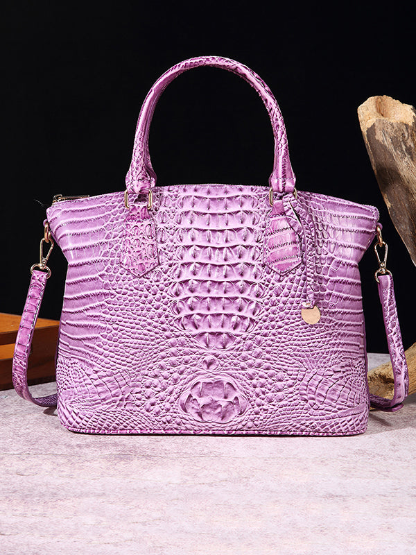 Alligator Print Pleated Split-Joint Bags Handbags