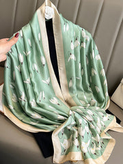 Wrap Floral Printed Letter Print Sun Protection Scarf