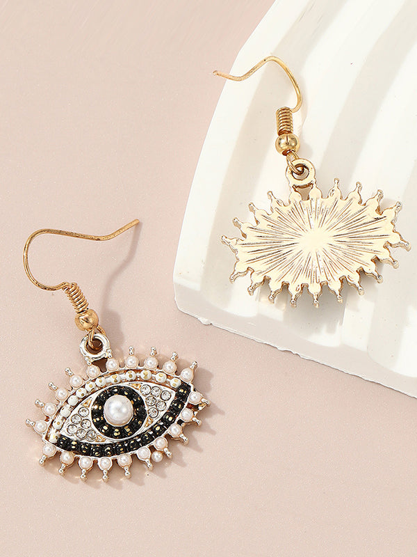 Contrast Color Eye Shape Drop Earrings Earrings Accessories