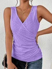 Skinny Sleeveless Solid Color Skinny Deep V-Neck Vest Top