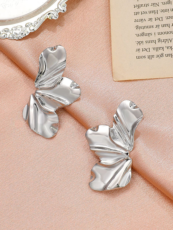 Flower Shape Solid Color Earrings Accessories