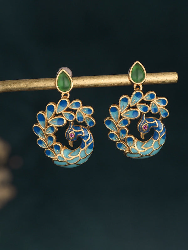 Vintage Peacock Shape Earrings Accessories