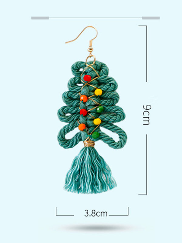 Tasseled Earrings Christmas Tree Accessories