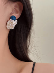 Accesorios para aretes geométricos con perlas de imitación 