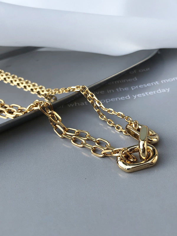 Chains Double Layered Necklaces Accessories