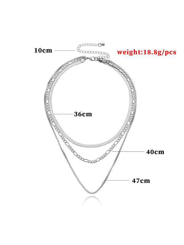 Hollow Solid Color Layered Necklaces