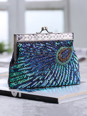 4 Colors Urban Geometric Sequined Makeup Bag Handbag