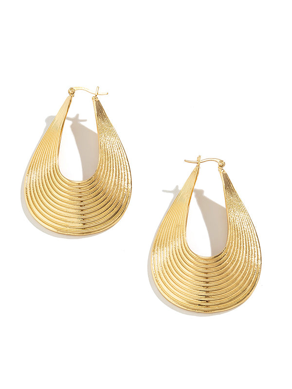 Geometric Hollow Solid Color Drop Earrings