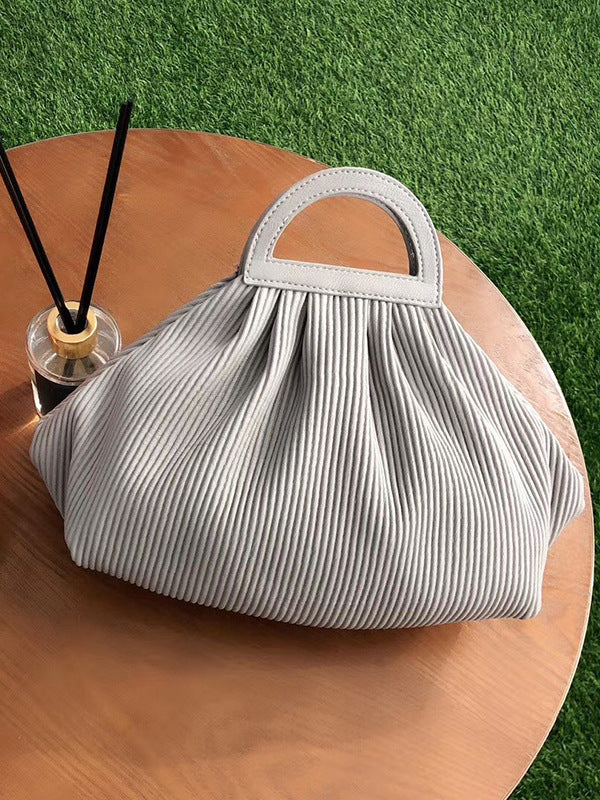 Pleated Solid Color Split-Joint Bags Crossbody Bags