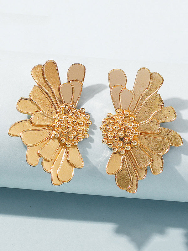 Vintage Alloy Flower Earrings