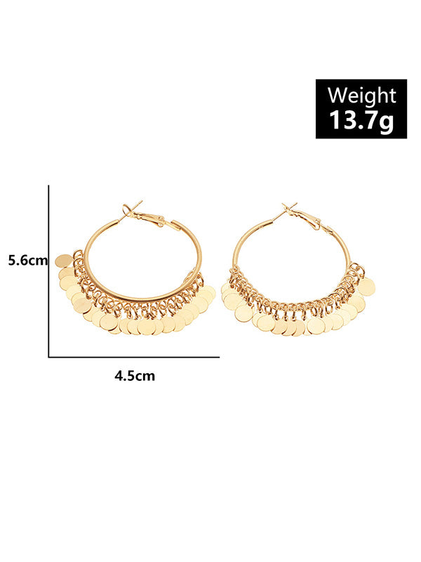 Fashion Tasseled Solid Color Geometric Earrings Accessories