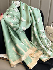 Wrap Floral Printed Letter Print Sun Protection Scarf