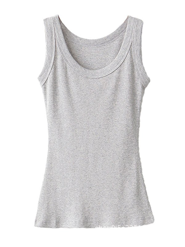 5 Colors Simple Solid Color Sleeveless Vest Top