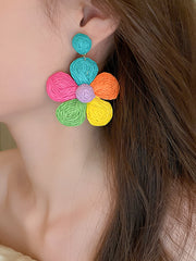 Colorful Flower Shape Drop Earrings