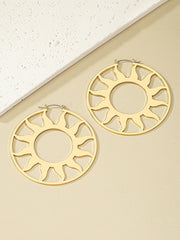 Hollow Solid Color Sun Ear-Ring