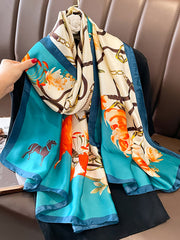 Sun-Protection Contrast Color Printed Shawl&Scarf