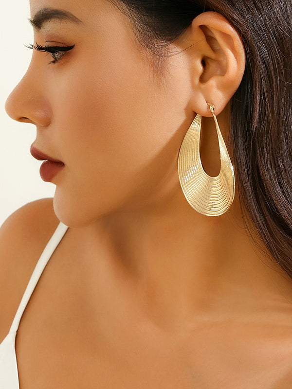 Geometric Hollow Solid Color Drop Earrings