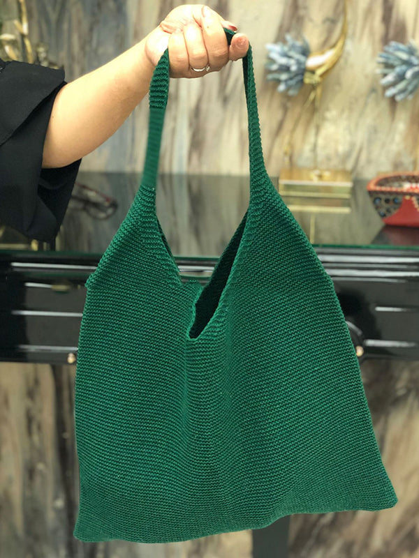 Solid Color Bags Woven Handbag