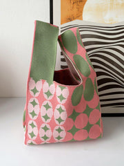 Original Weave Contrast Color Polka-Dot Bags Accessories