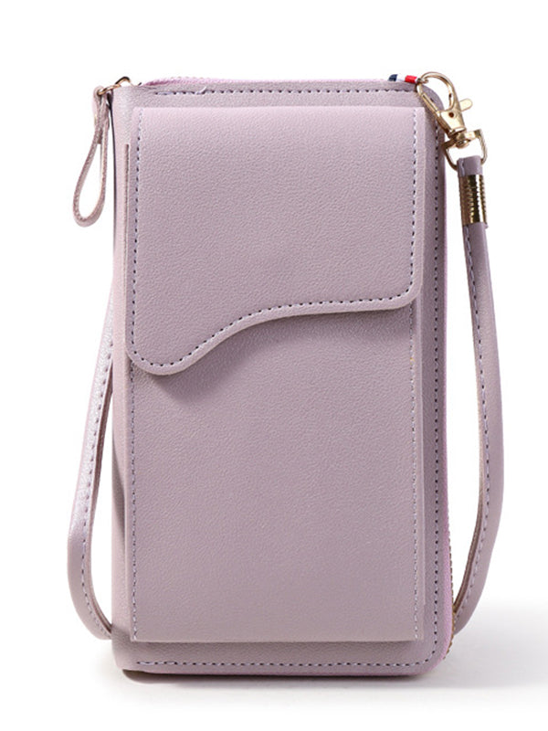 Simple Solid Color PU Sling Bag Shoulder Bag