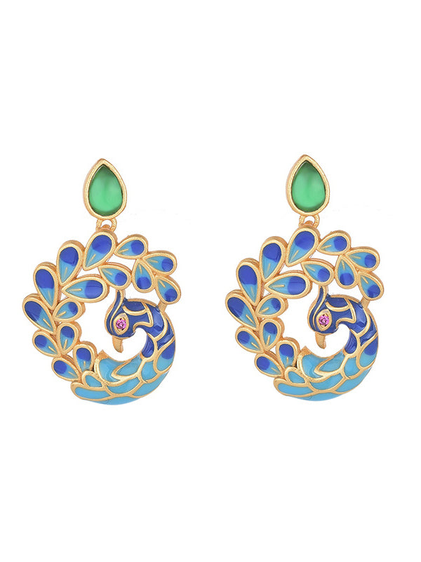 Vintage Peacock Shape Earrings Accessories