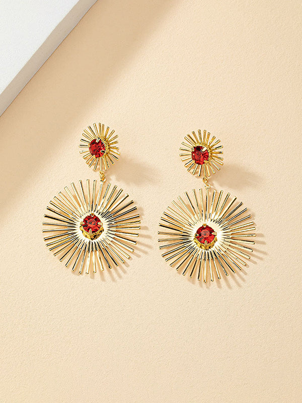 Color-Block Sun Flower Ear-Ring