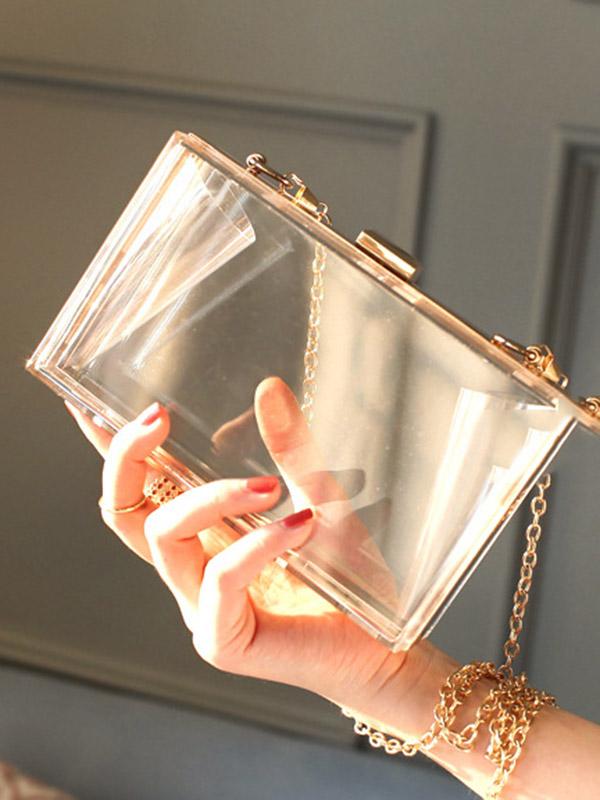 Transparent Acrylic Single Shoulder Chain Bag