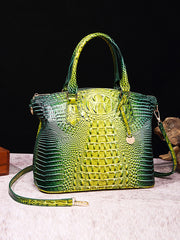 Alligator Print Pleated Split-Joint Bags Handbags