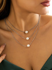 Simple Multilayer Pearl Necklaces Accessories