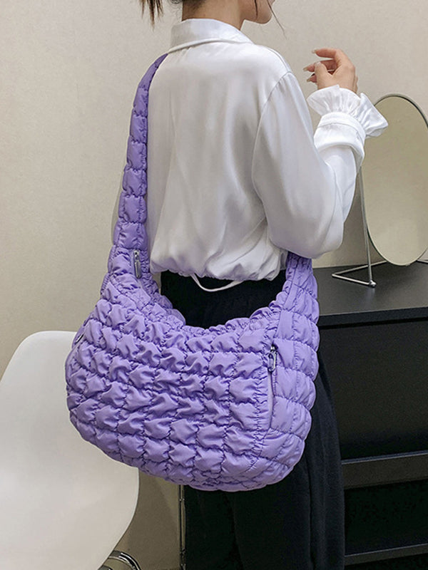 Pleated Split-Joint Crossbody Tote Bags Handbags