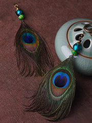 Ethnic Style Retro Peacock Feather Earrings