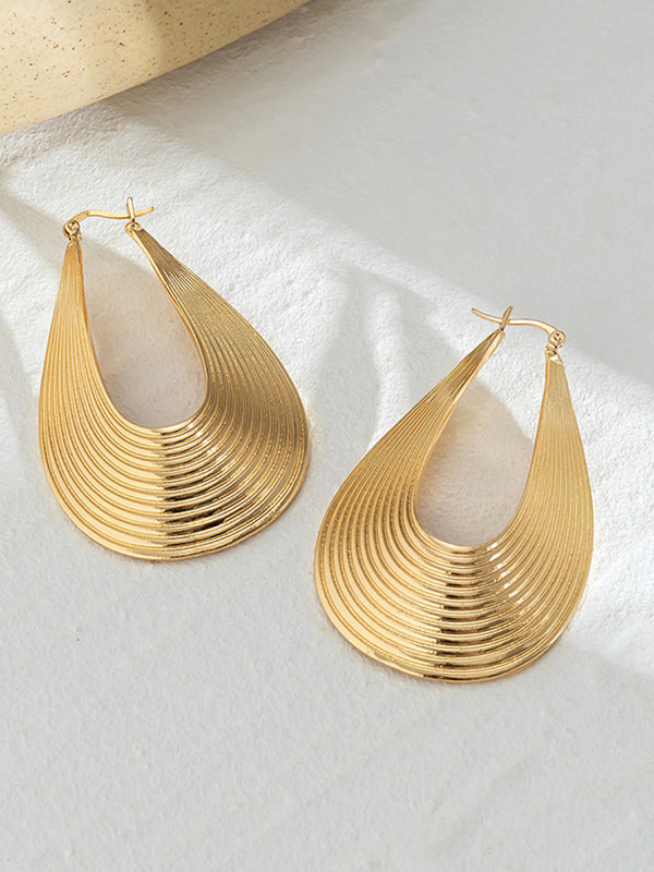 Geometric Hollow Solid Color Drop Earrings