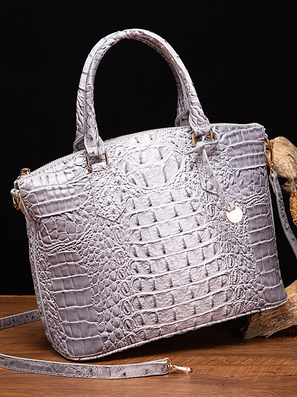 Alligator Print Pleated Split-Joint Bags Handbags