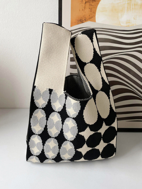 Original Weave Contrast Color Polka-Dot Bags Accessories