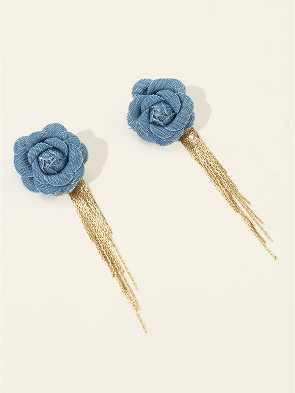 Flower Shape Tasseled Earrings Accessories