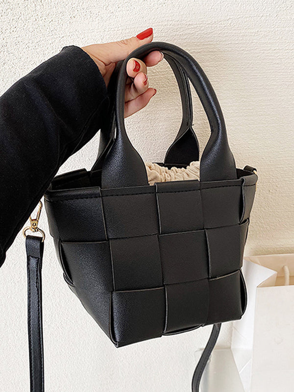 PU Vintage Woven Bags Handbags