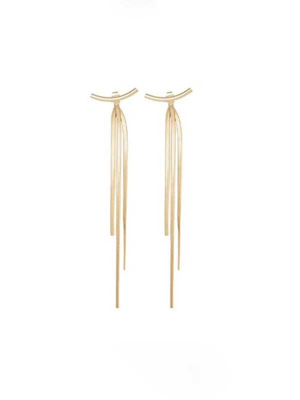 Geometric Tasseled Drop Earrings