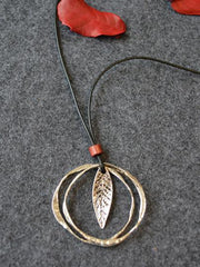 Leaf Double Circle Fresh Necklace