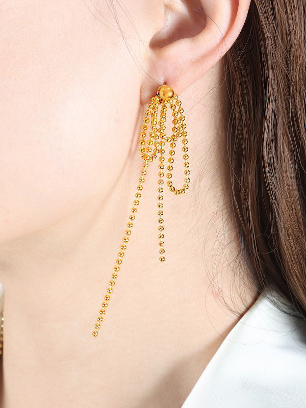 Solid Color Tasseled Earrings Accessories