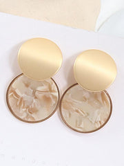 Elegant Marble Round Earrings