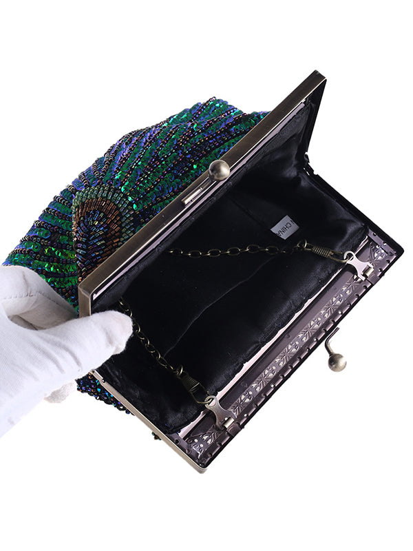 4 Colors Urban Geometric Sequined Makeup Bag Handbag