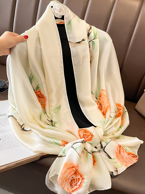 Sun-Protection Floral Printed Shawl&Scarf