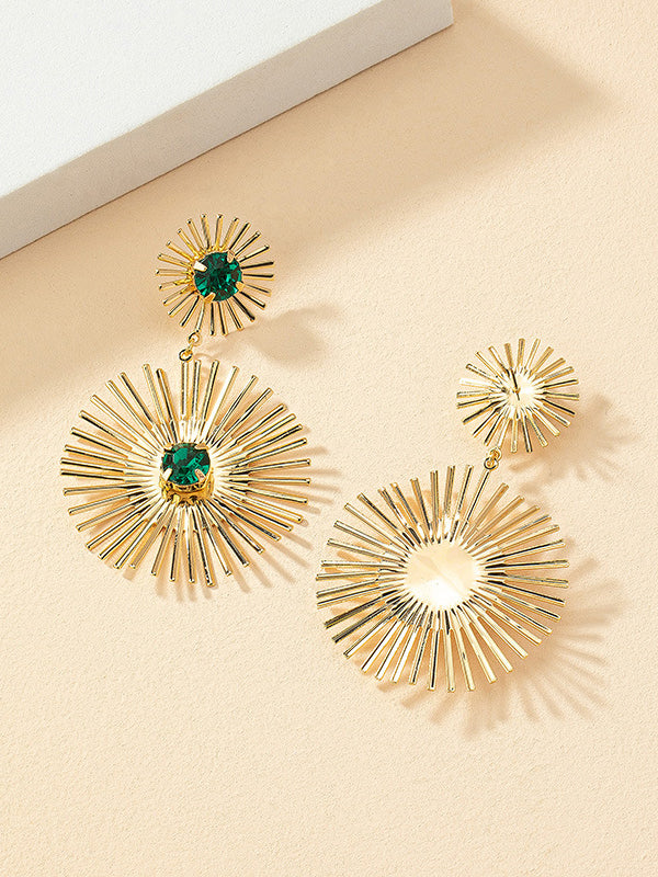 Color-Block Sun Flower Ear-Ring