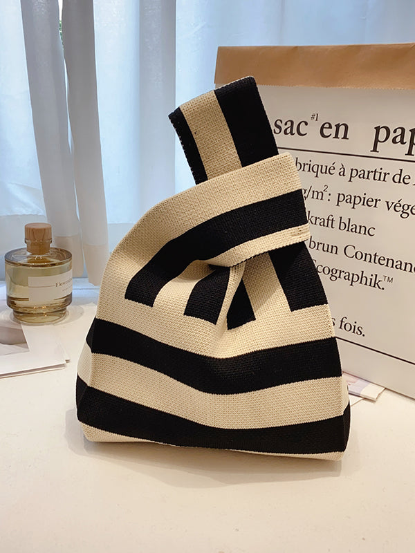 Knitting Checkerboard Zebra-Stripe Striped Bags Accessories Handbags