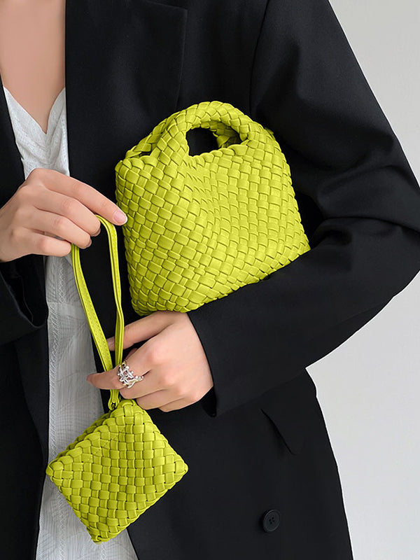 Solid Color Woven Bags Crossbody Bags Handbags