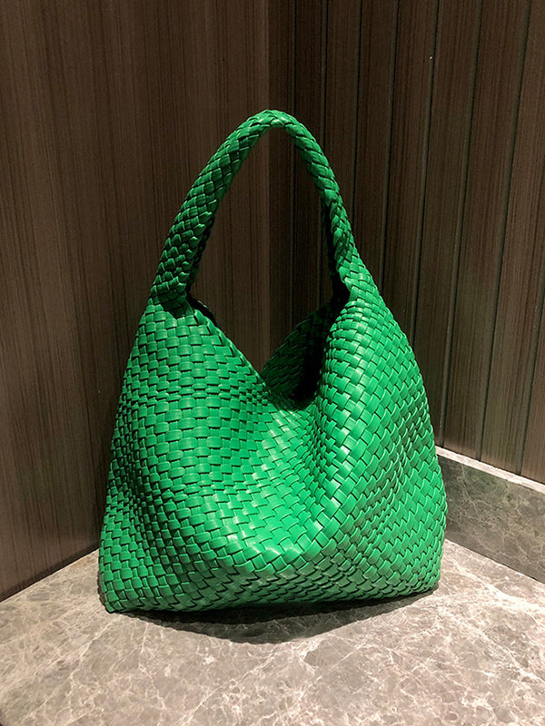 Solid Color Woven Bags Handbags