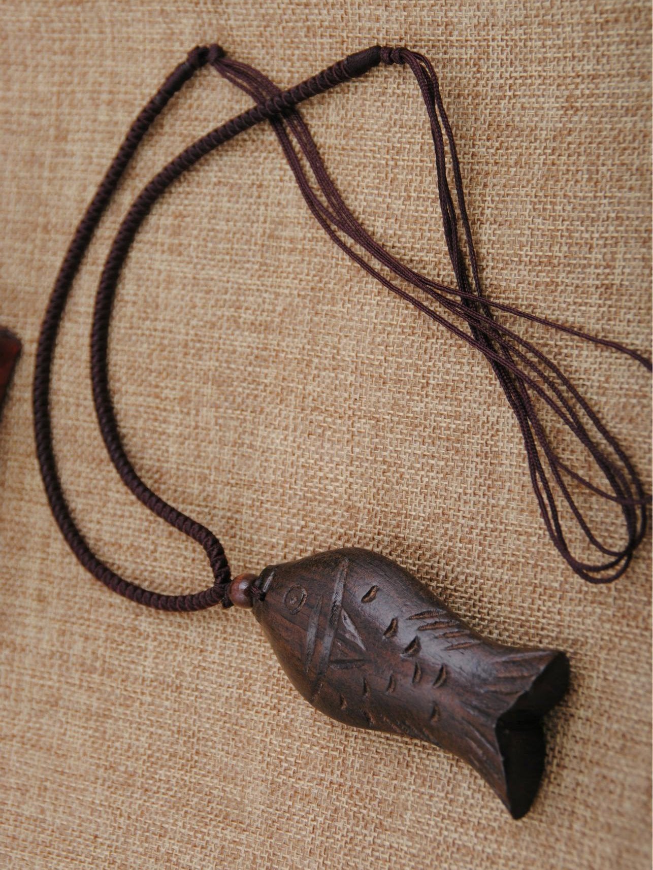 Natural National Wood Fish Necklace