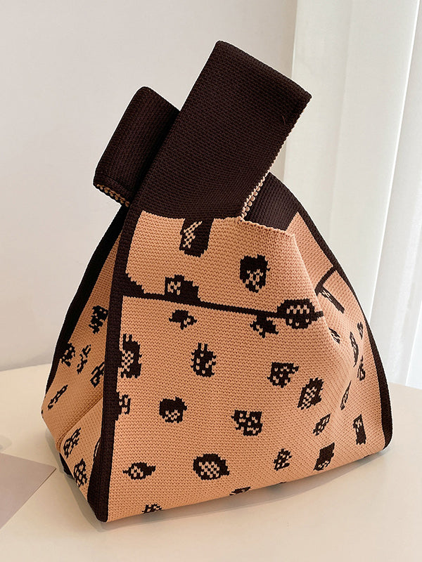 Urban Knitting Cow Pattern Bags Accessories Handbags