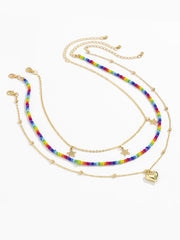 Original Contrast Color Beads Geometric Necklace